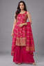 Rani Chinon Silk Floral Embroidered Palazzo Suit