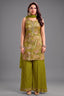 Green Tissue Silk Printed Palazzo Suit