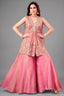 Pink Tissue Silk Beads and Cutdana Worked Peplum Palazzo Suit