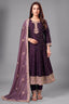 Dark Purple Art Silk Sequin Worked Anarkali Suit