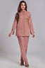 Rustic Brown Linen Embroidered Co-Ord Set
