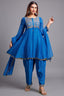 Blue Mul Cotton Sequin Embroidered Salwar Set