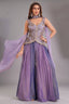 Lavender Tissue Silk Sequin Embroidered Palazzo Suit