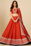 Orange Silk Sequin Embroidered Lehenga