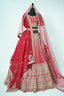 Red Raw Silk Designer Heavy Bridal Lehenga