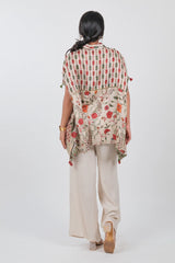 Multi Colored Crepe Silk Printed Kaftan Style Tunic