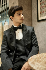 Black Imported Tuxedo 5 Piece suit