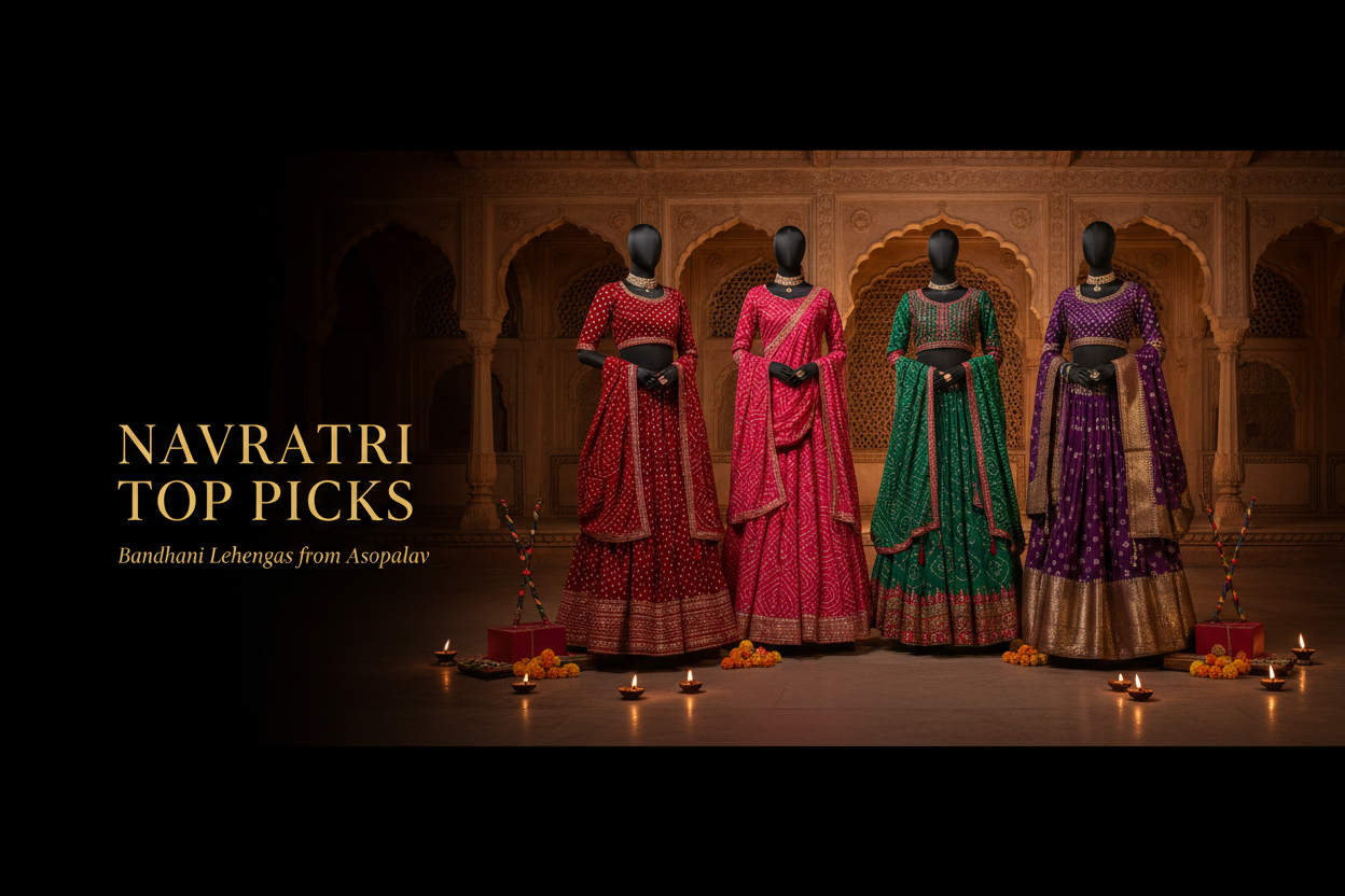 Navratri Top Picks: Bandhani Lehengas from Asopalav