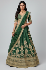 Green Matka Silk Designer Lehenga