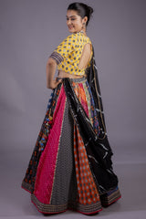 Multi Colored Cotton Flared Printed Chaniya Choli