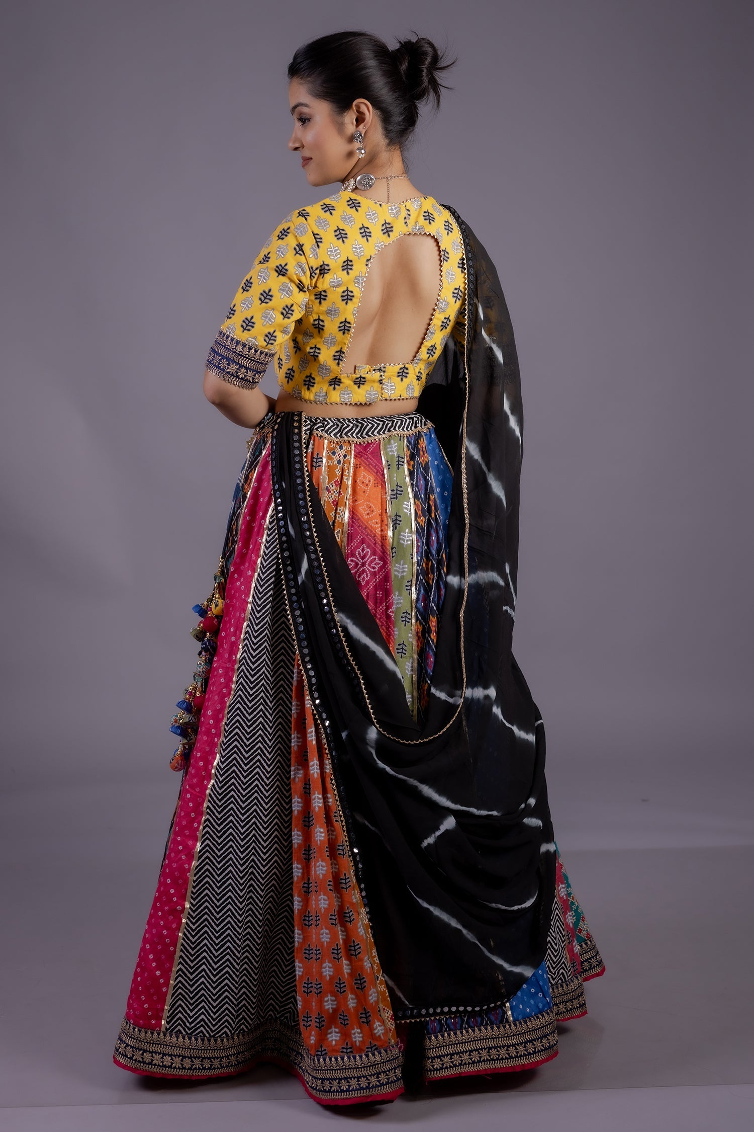 Multi Colored Cotton Flared Printed Chaniya Choli