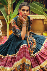 Blue Rayon Printed Chaniya Choli