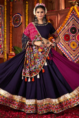 Multi Colored Viscose Cotton Chaniya Choli with Bandhej and Kachchi Work Dupatta