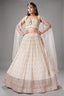 Ivory White Georgette Zari Woven Lehenga with Sequin Embroidery Work