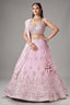Light Pink Georgette Floral Embroidered and Sequin Worked Lehenga