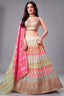 Cream Organza Multi Thread Embroidered Lehenga with Sequin Work