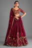 Maroon Art Silk Lehenga with Embroidery - CCHF1161