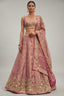 Rose Gold Metallic Tissue Lehenga Choli with Jharokha Pearl & Sequin Embroidery