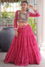 Pink Georgette Kachchi Mirror Worked Chaniya Choli