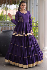 Purple Cotton Flared Chaniya Choli from Asopalav