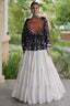 Pearl White Cotton Flared Peplum Chaniya Choli with Kachchi Work