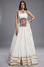 White Rayon Mirror and Gota Patti Work Lehenga Choli
