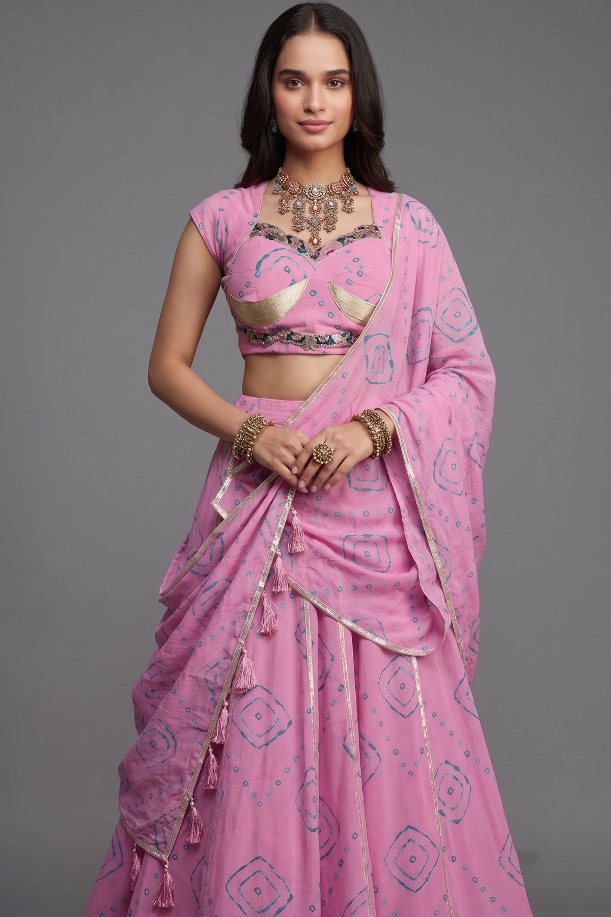 Light Pink Georgette Chaniya Choli