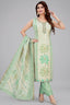 Green Chanderi Floral Printed Straight Cut Kurti Set