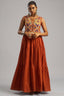 Rust Orange Cotton Kutchi Embroidered Kurti