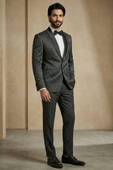 Black Jacquard 2 Piece Suit