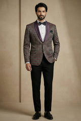 Mauve Jacquard 2 Piece Suit