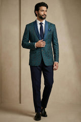 Rama Blue Jacquard 2 Piece Suit