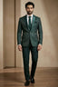 Green Jacquard 2 Piece Suit