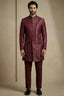 Dark Maroon Jacquard Indo Western Set