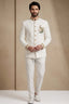 White Silk Beaded Jodhpuri Set