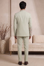 Light Pista Green Satin Beaded Jodhpuri Suit