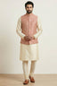 Gold Cream Banarasi Dupion Kurta Pajama with Jacket