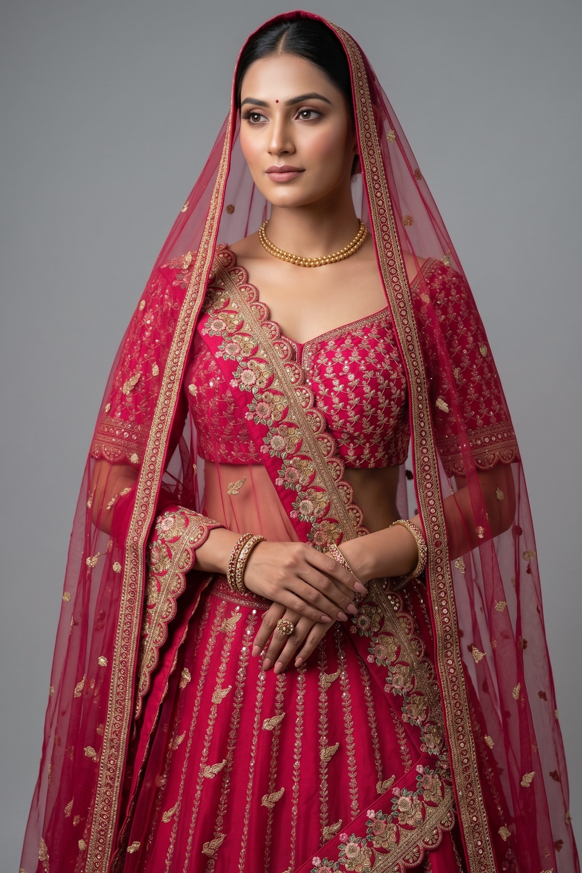 Pink Raw Silk Designer Heavy Bridal Lehenga with Zari Embroidery