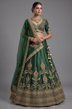 Green Matka Silk Designer Lehenga