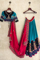 Sea Green Cotton Chaniya Choli with Kachchi Work and Shell Work