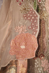 Grey Silk Designer Cutdana Beaded and Mirror Work Crop Top Lehenga with Jacket