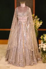 Silver Mirror Worked Embellished Lehenga