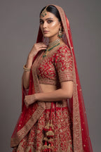 Maroon Silk Heavy Worked Bridal Lehenga