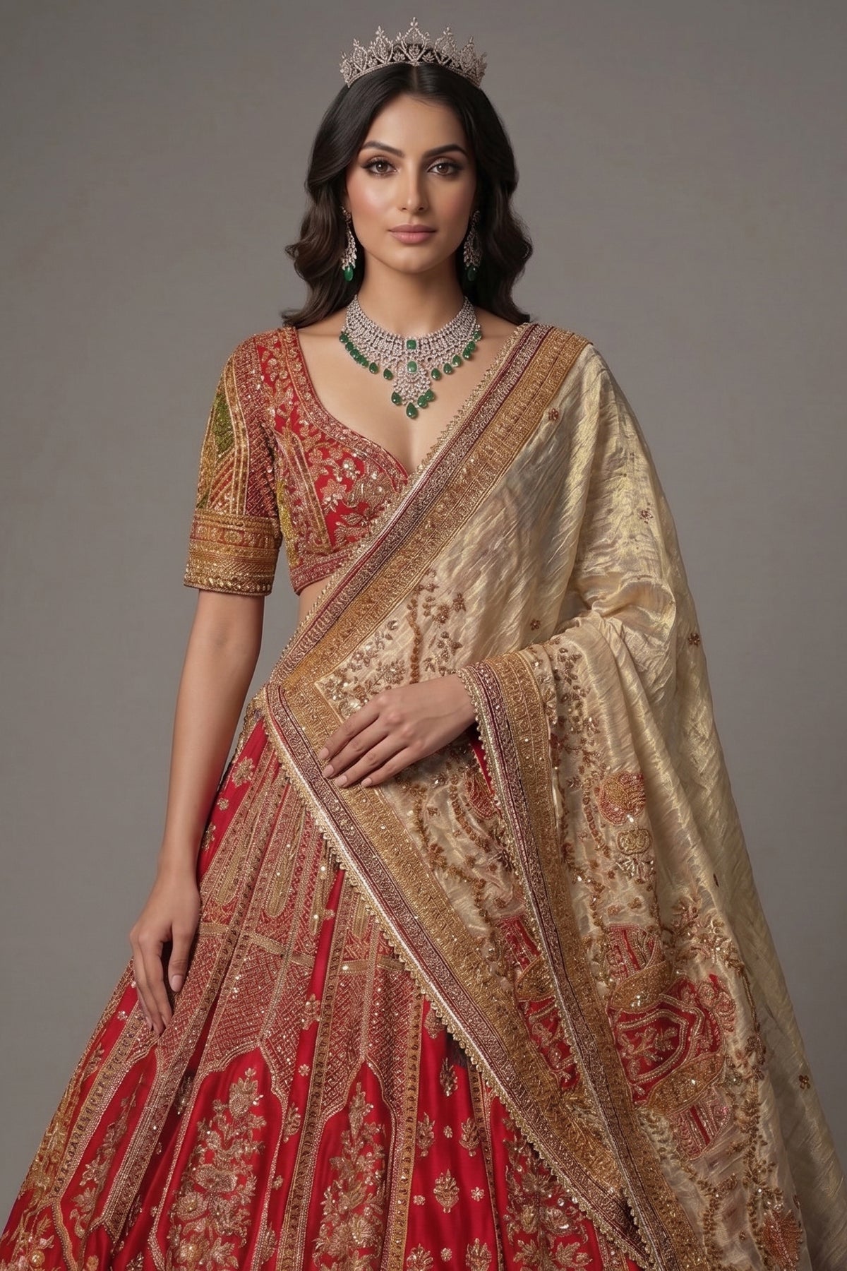 Maroon Raw Silk Desinger Bridal Lehenga with Zardosi Work
