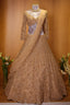 Champagne Beige Designer Sequinned and 3D Flower Worked Lehenga