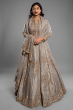 Sage Green Organza Zardosi and Embroidered Worked Lehenga
