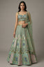 Pista Green Silk Sequin and Cutdana Worked Lehenga