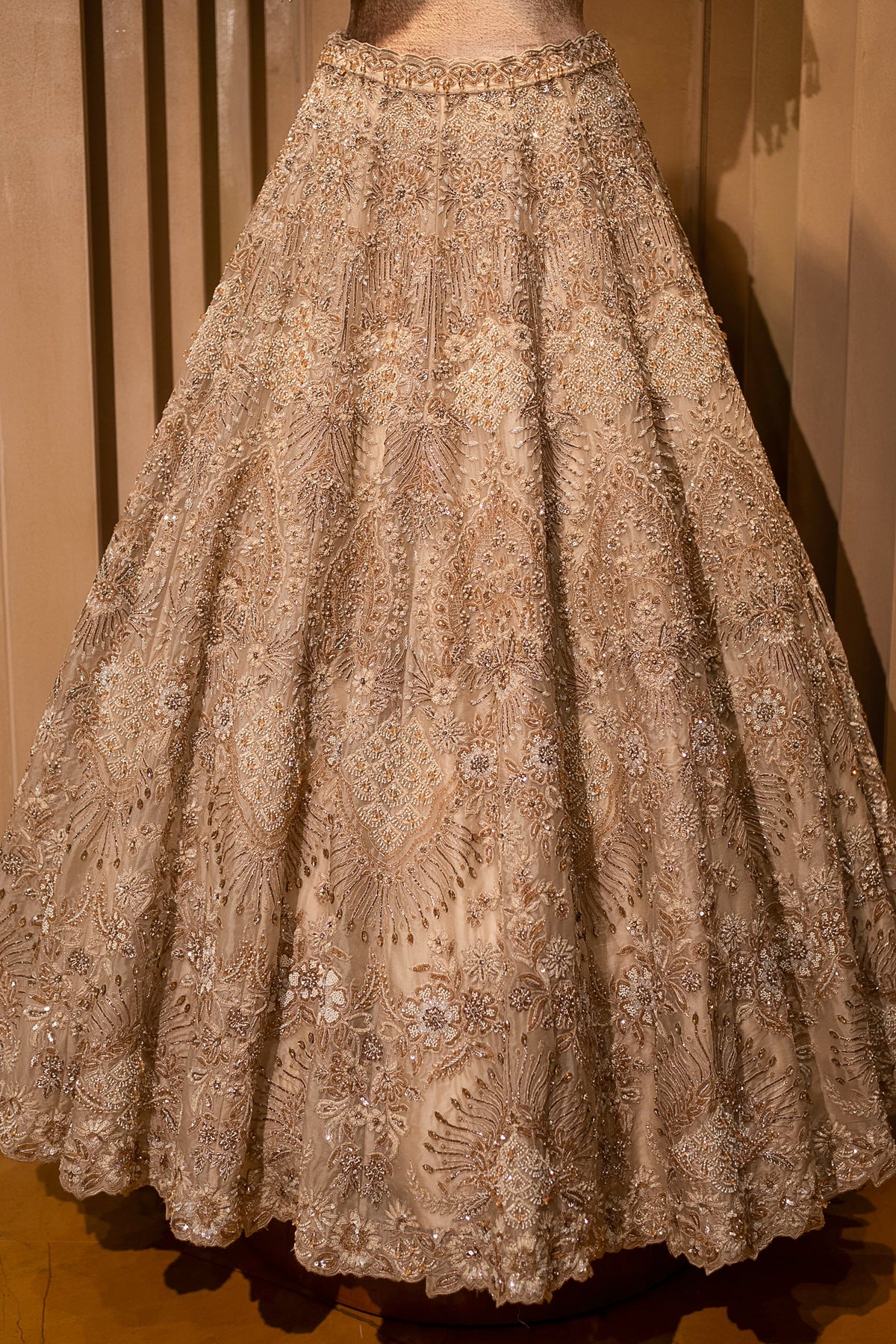 Ivory White Silk Bridal Lehenga with Ethereal Cutdana and Stone Artistry