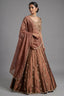 Brown Tissue Zardosi and Cutdana Worked Lehenga