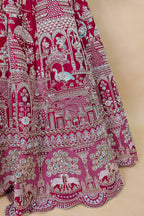 Red Raw Silk Designer Bridal Lehenga with Double Dupatta
